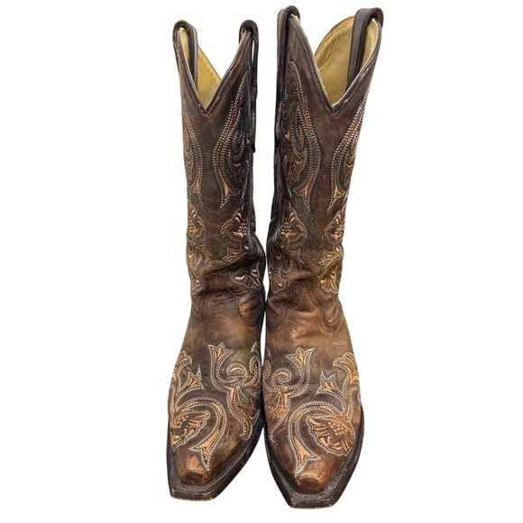 Corral Womens Brown Embroidered Western Boots Size 7.5 - Picture 3 of 8